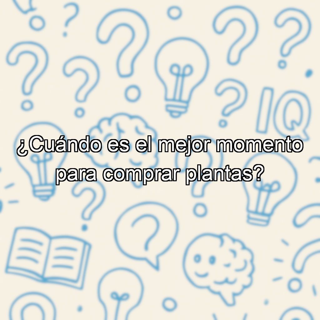 ¿Cuándo es el mejor momento para comprar plantas?