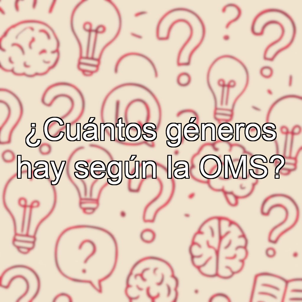 ¿Cuántos géneros hay según la OMS?