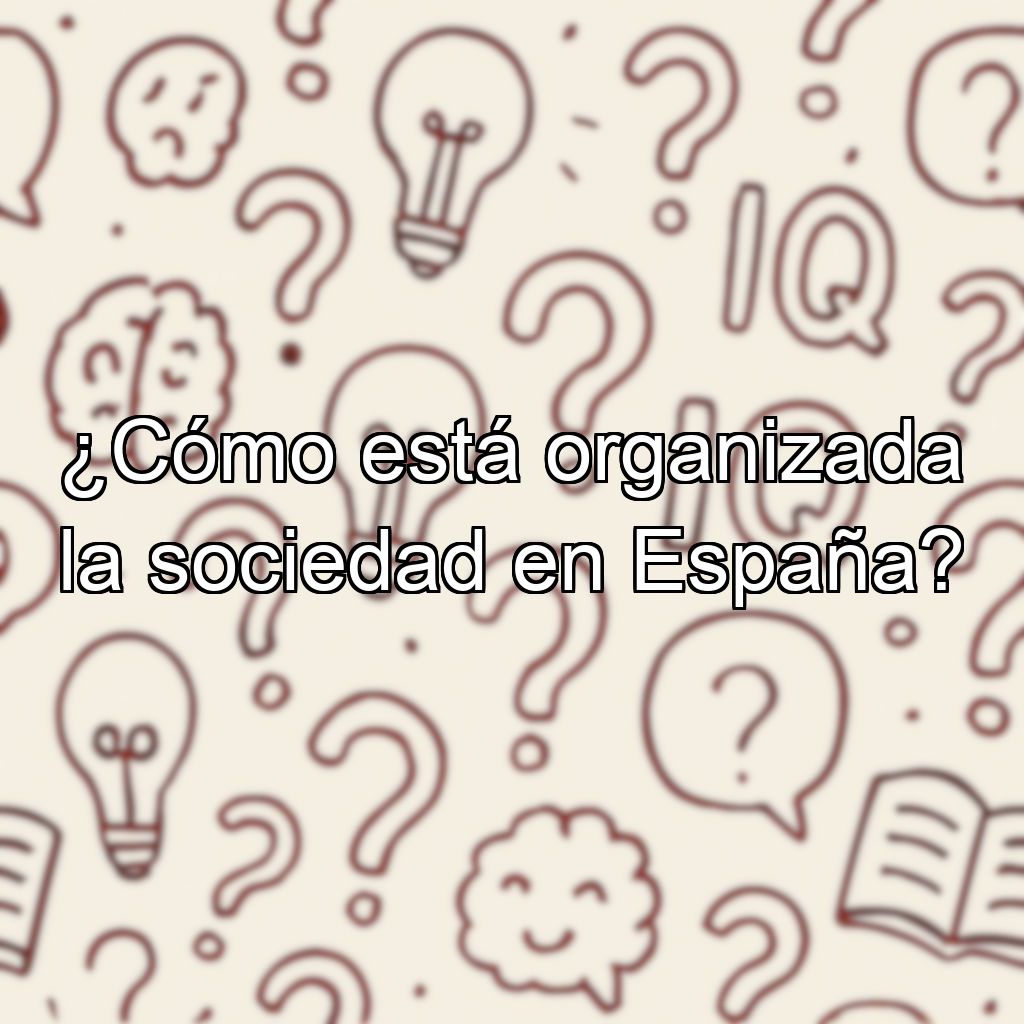 ¿Cómo está organizada la sociedad en España?