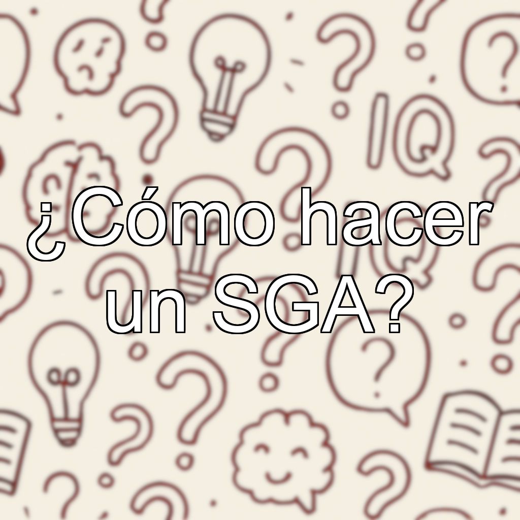 ¿Cómo hacer un SGA?