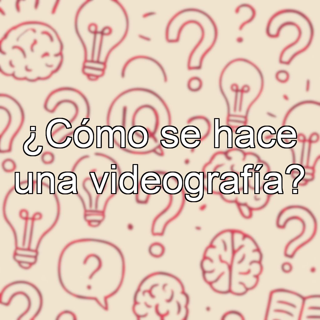 ¿Cómo se hace una videografía?