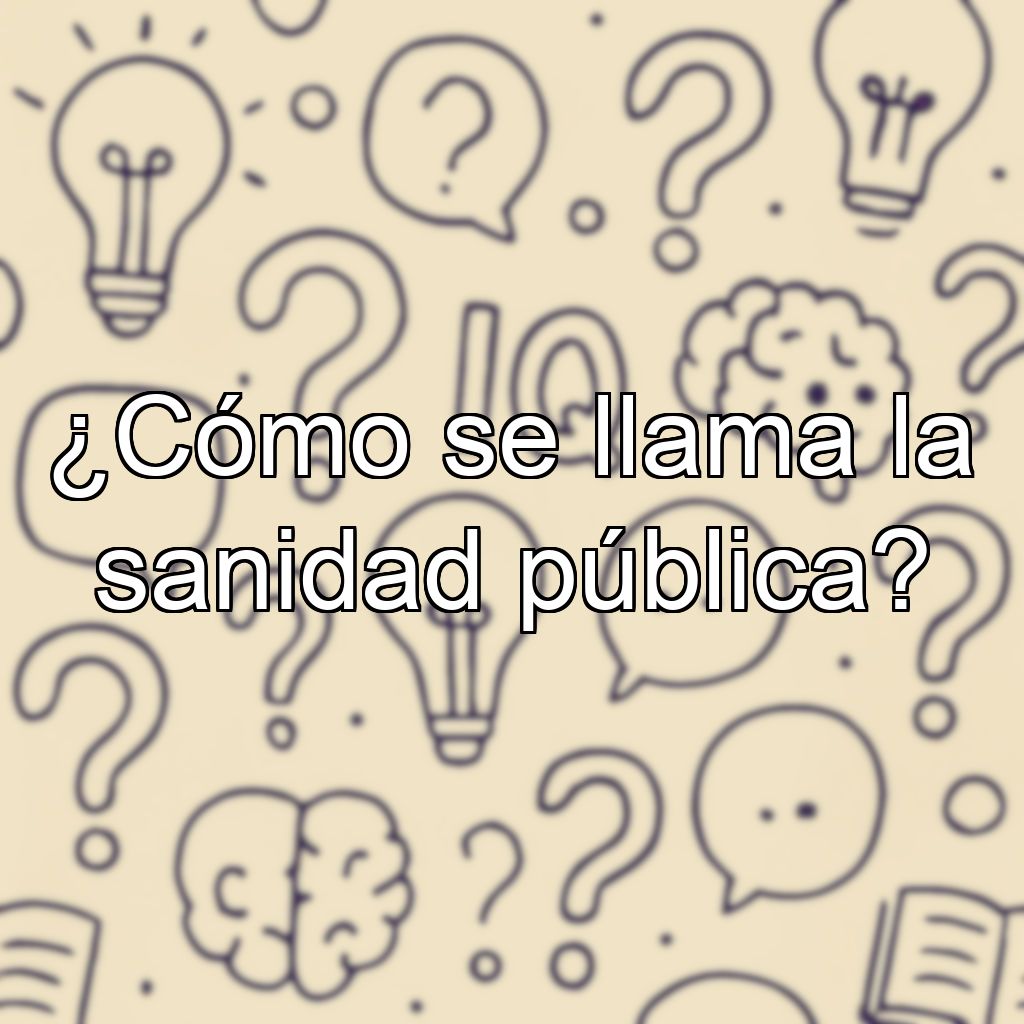 ¿Cómo se llama la sanidad pública?