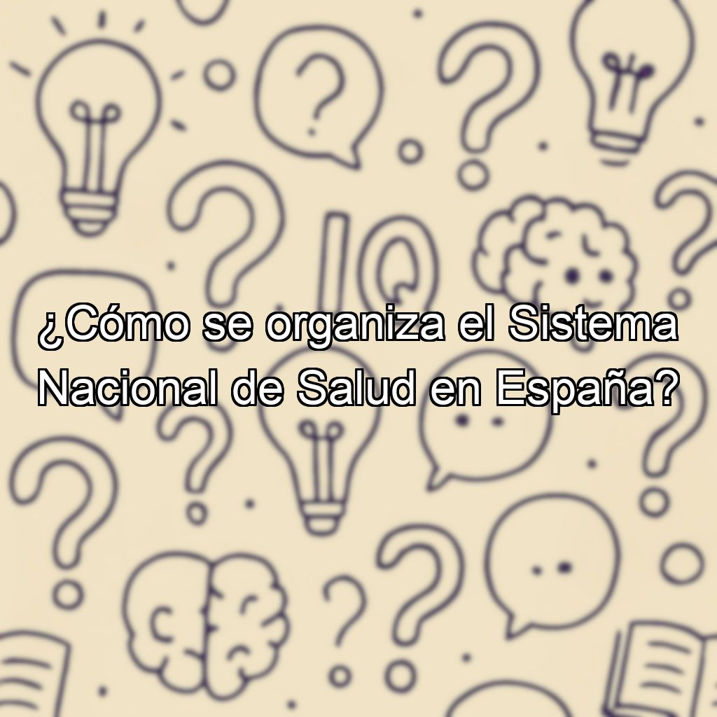 ¿Cómo se organiza el Sistema Nacional de Salud en España?