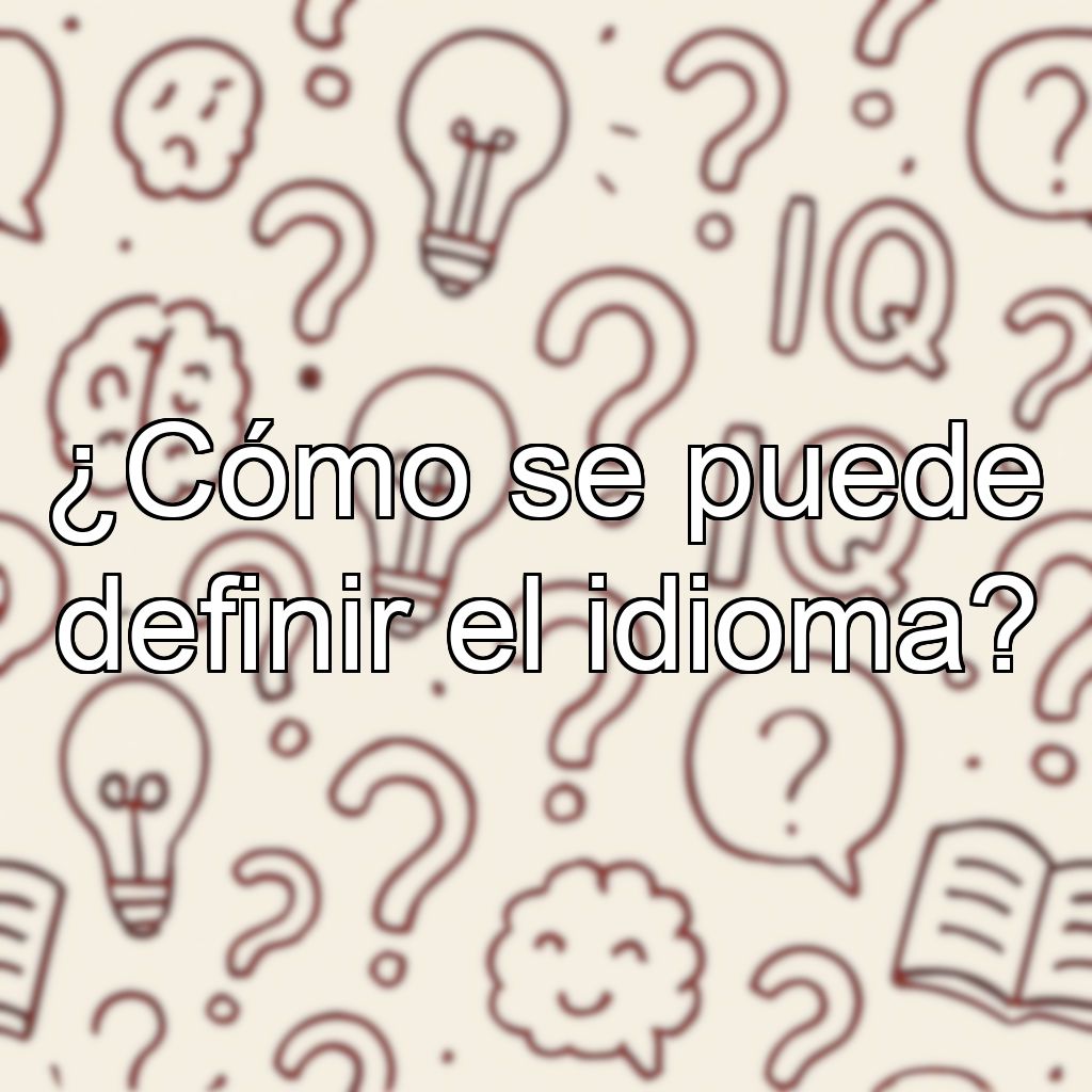 ¿Cómo se puede definir el idioma?