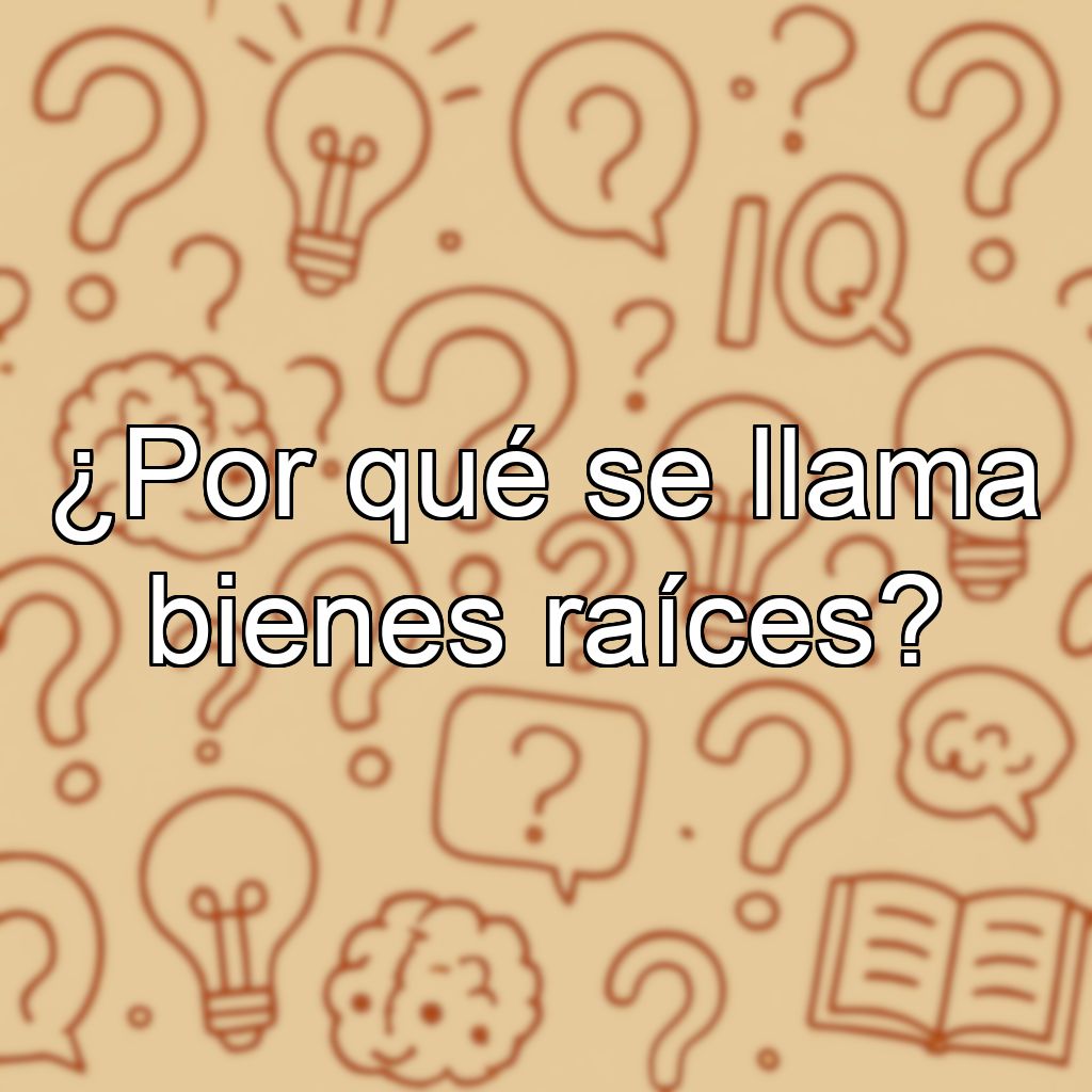¿Por qué se llama bienes raíces?