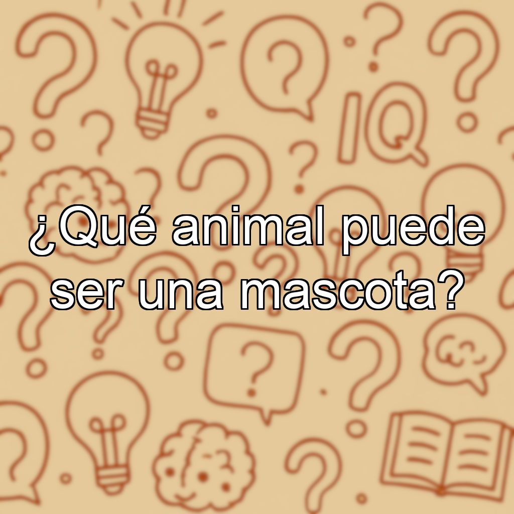 ¿Qué animal puede ser una mascota?