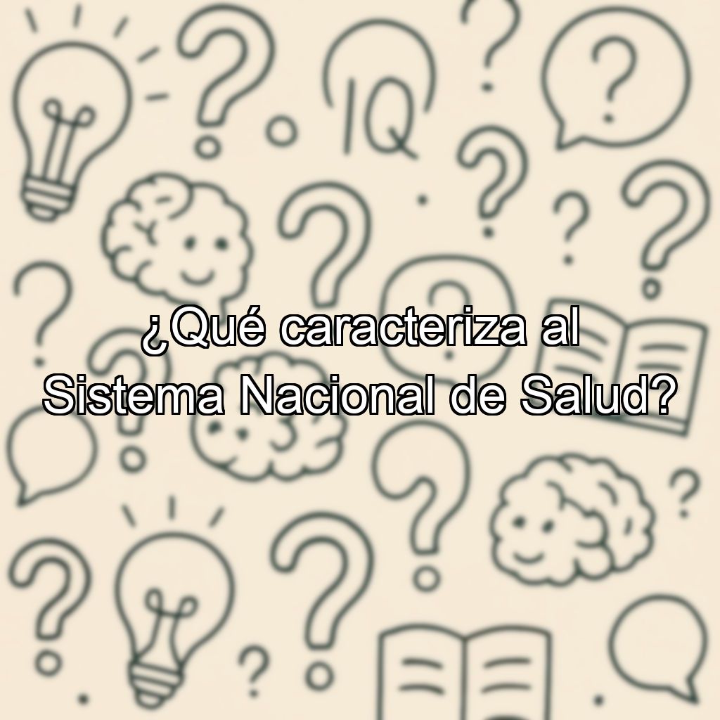 ¿Qué caracteriza al Sistema Nacional de Salud?