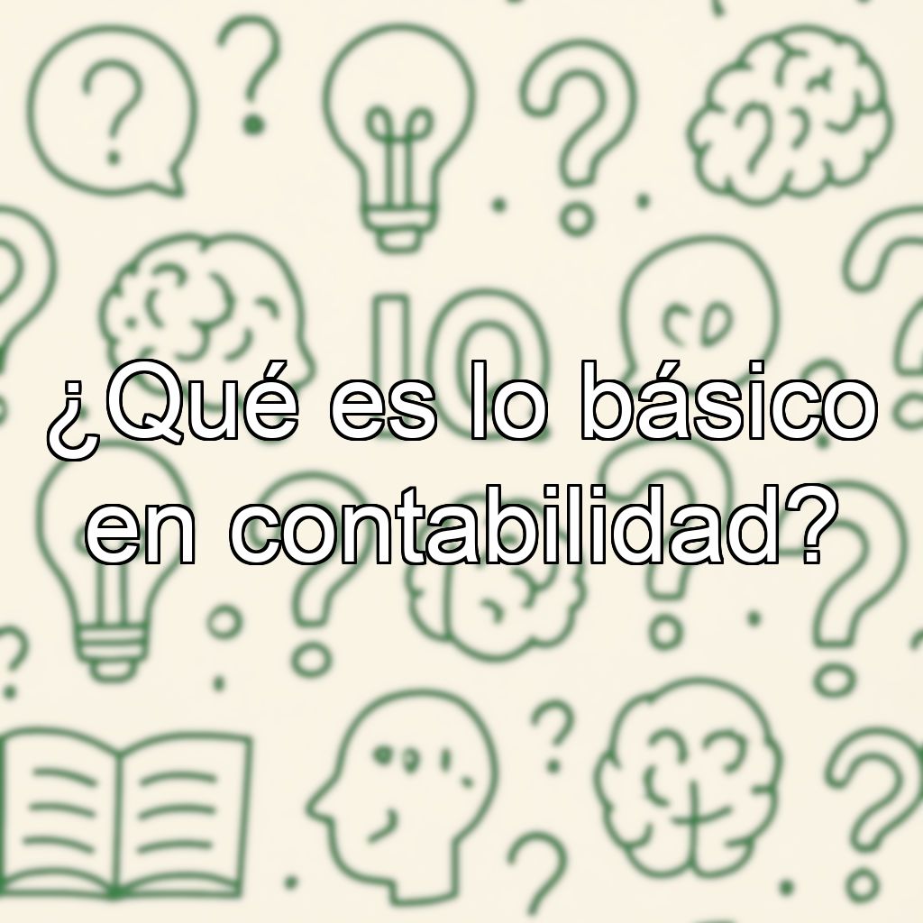 ¿Qué es lo básico en contabilidad?