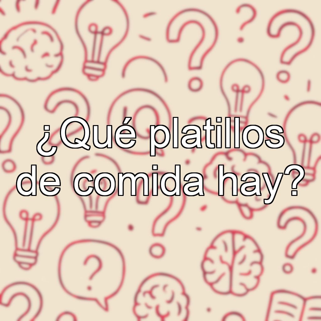 ¿Qué platillos de comida hay?