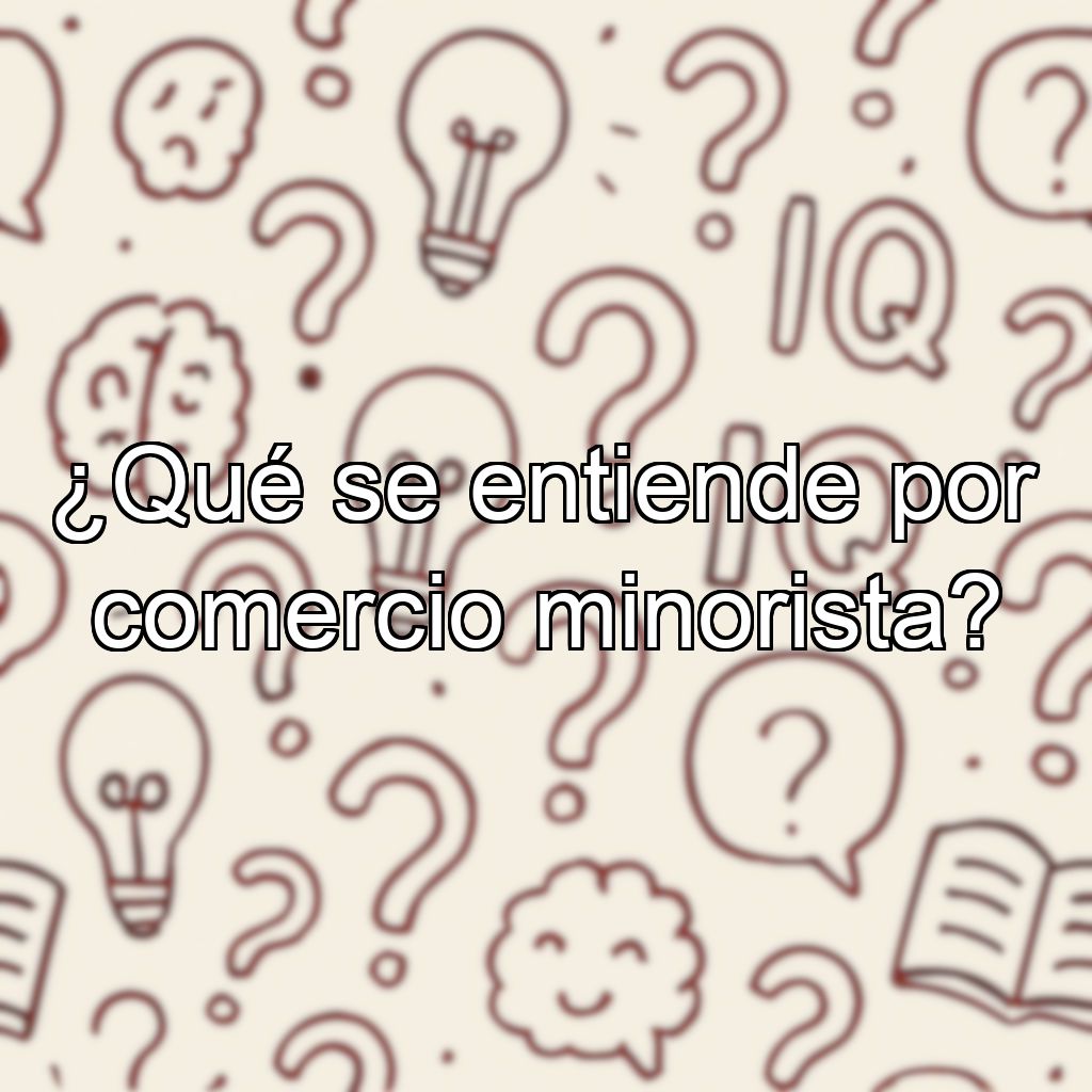 ¿Qué se entiende por comercio minorista?