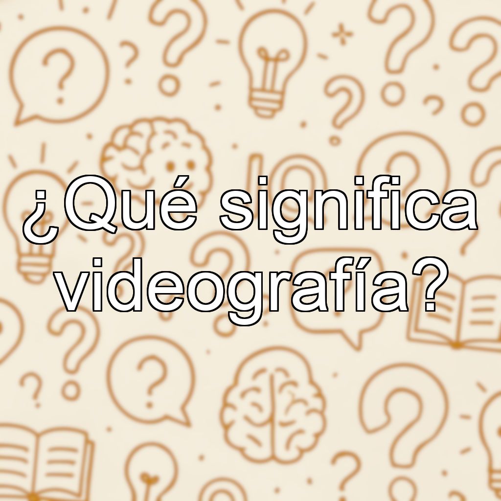 ¿Qué significa videografía?