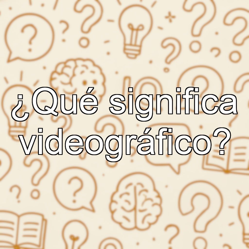 ¿Qué significa videográfico?