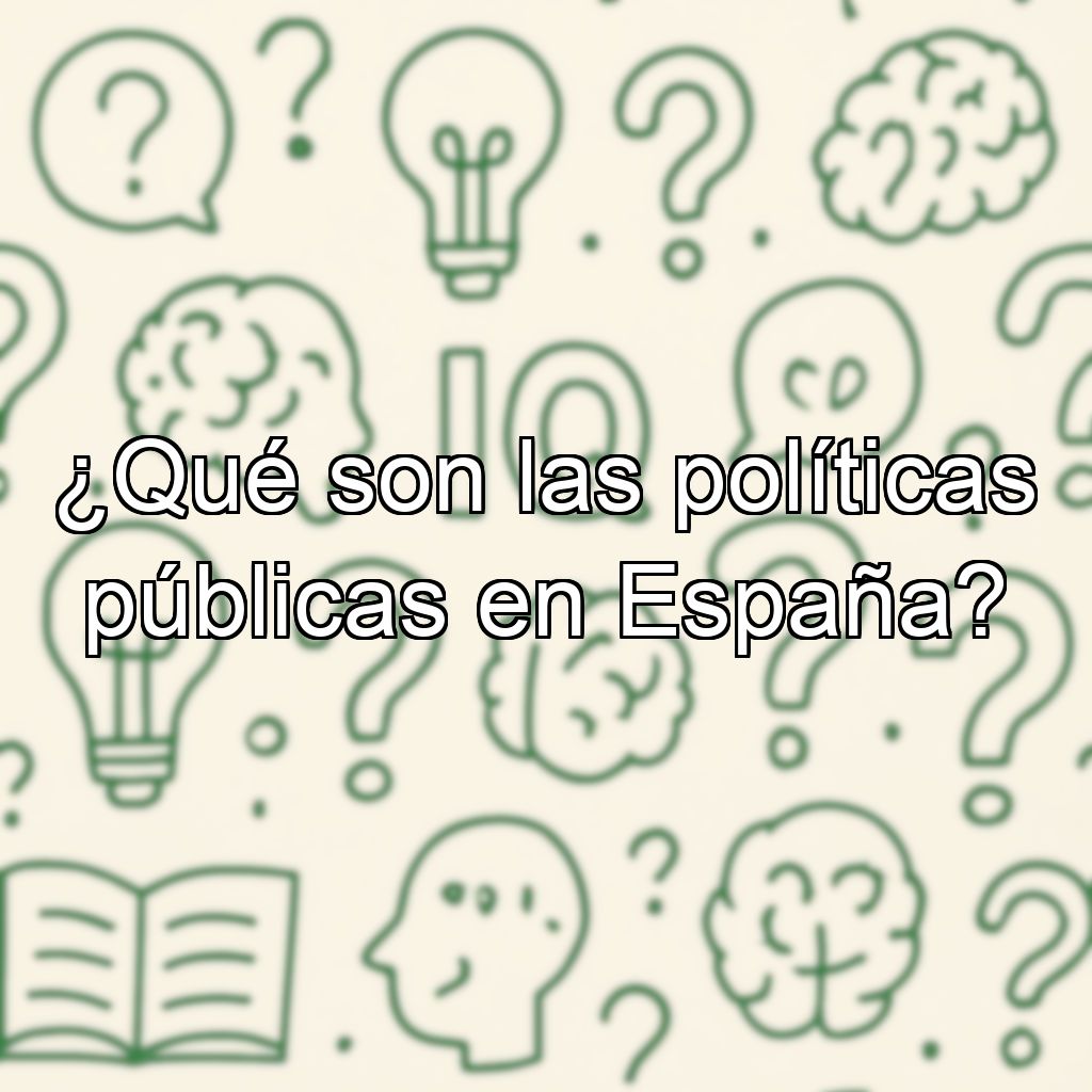 ¿Qué son las políticas públicas en España?