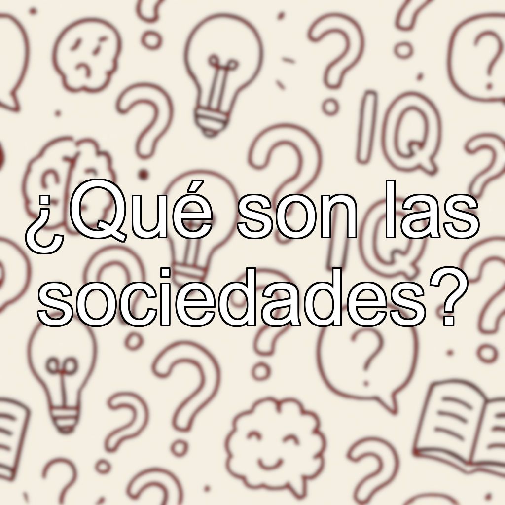 ¿Qué son las sociedades?
