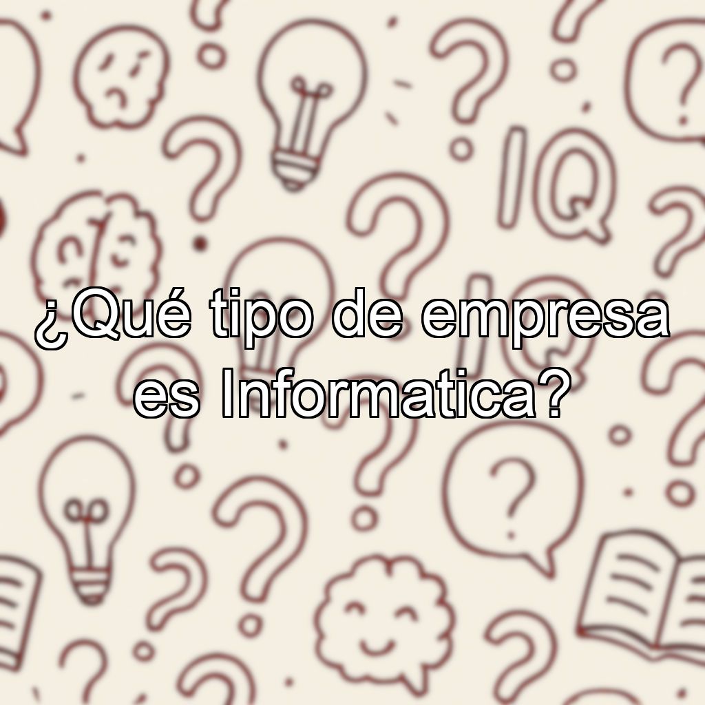 ¿Qué tipo de empresa es Informatica?