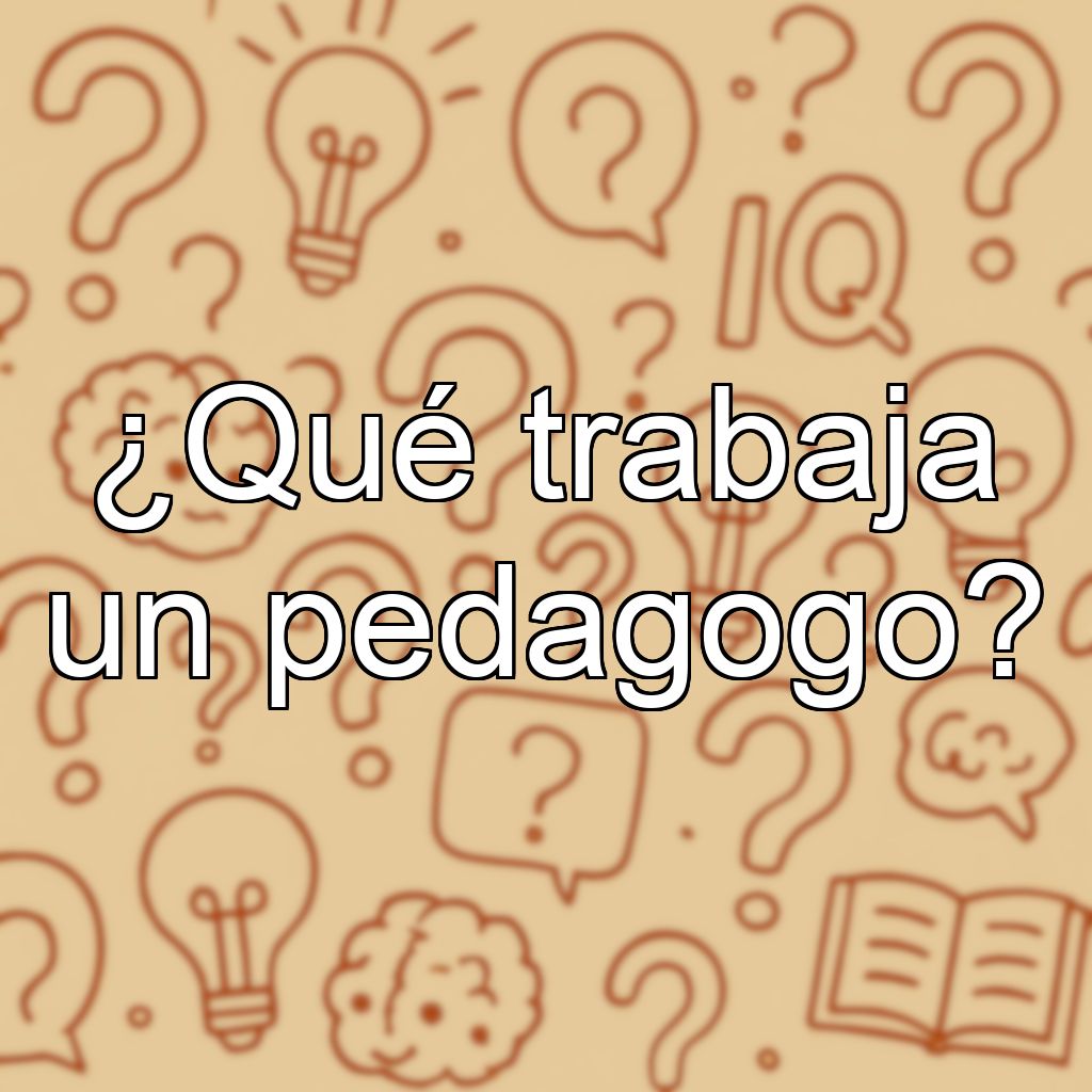¿Qué trabaja un pedagogo?