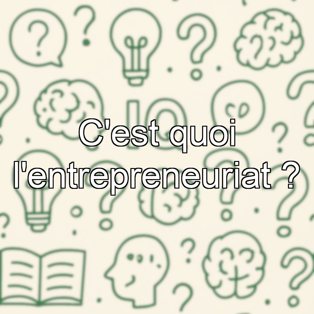 C'est quoi l'entrepreneuriat ?