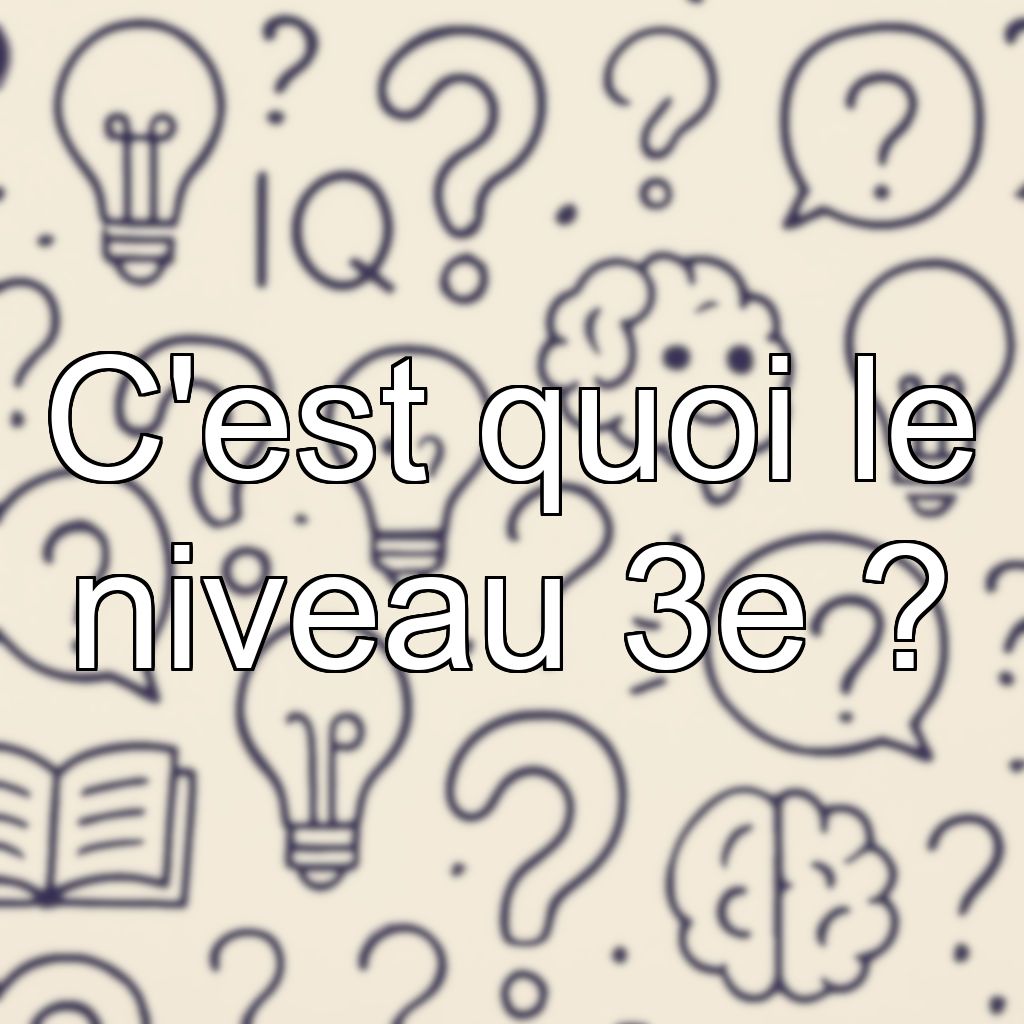 C'est quoi le niveau 3e ?
