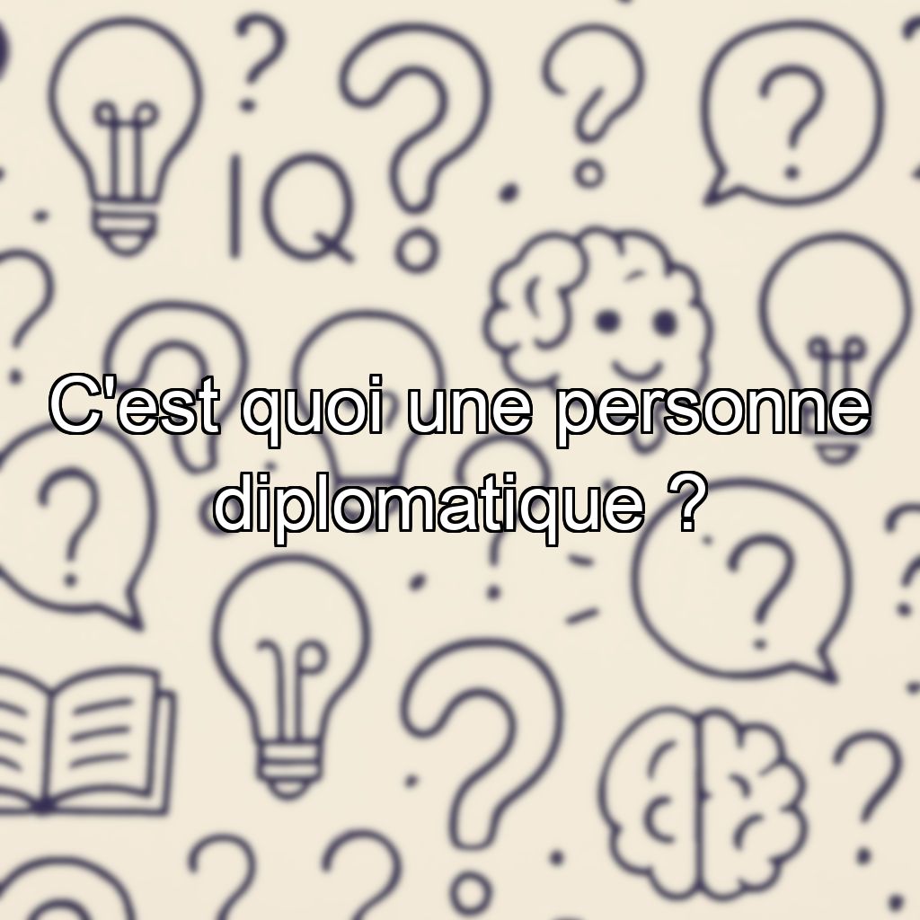 C'est quoi une personne diplomatique ?