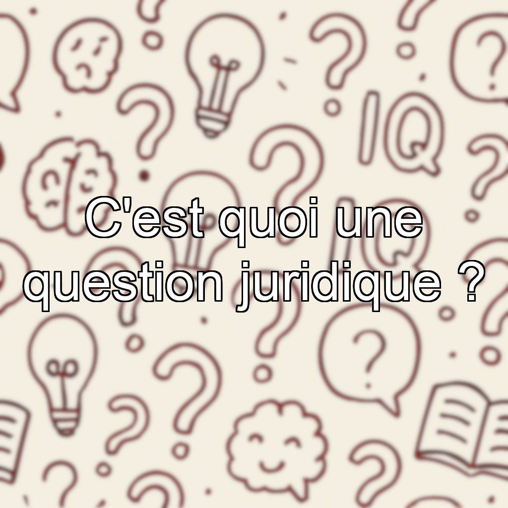 C'est quoi une question juridique ?