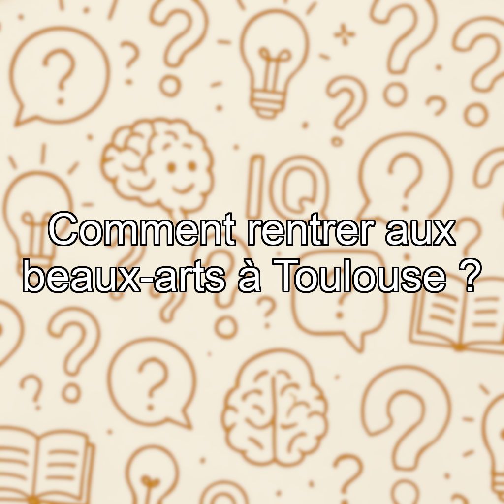 Comment rentrer aux beaux-arts à Toulouse ?