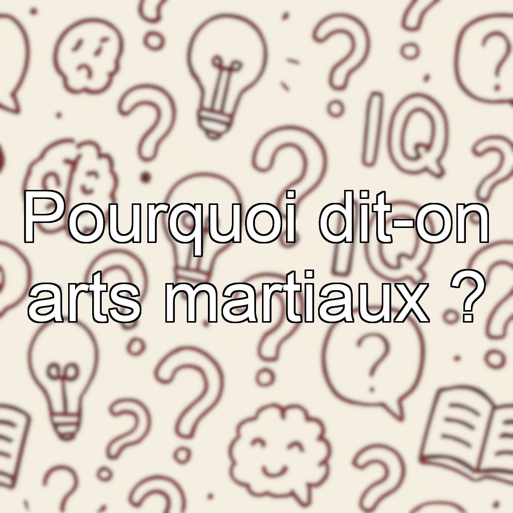 Pourquoi dit-on arts martiaux ?