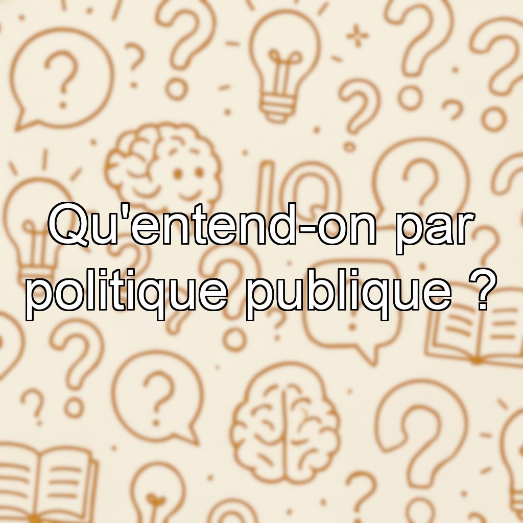Qu'entend-on par politique publique ?