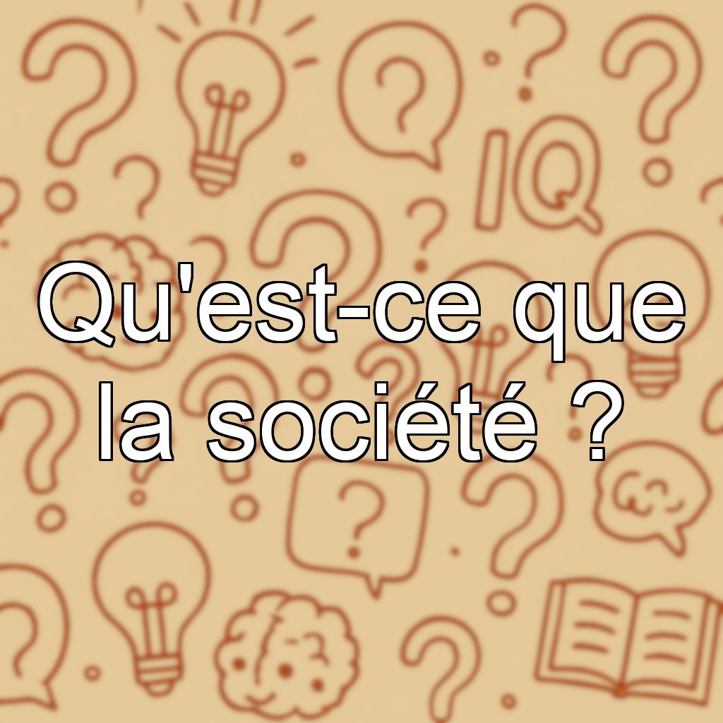 Qu'est-ce que la société ?