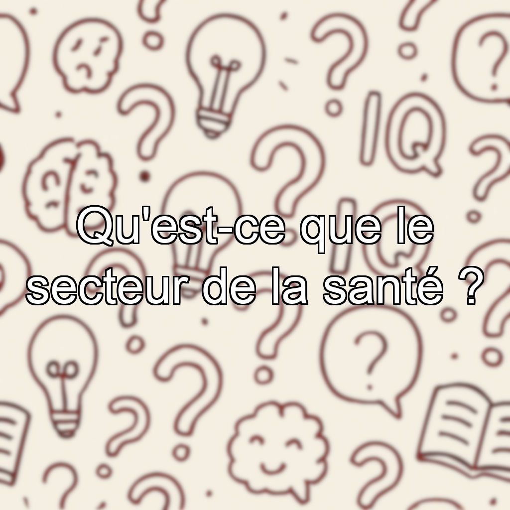 Qu'est-ce que le secteur de la santé ?