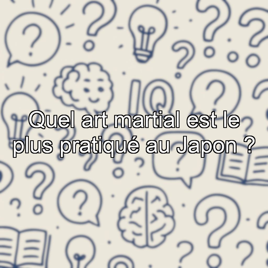 Quel art martial est le plus pratiqué au Japon ?