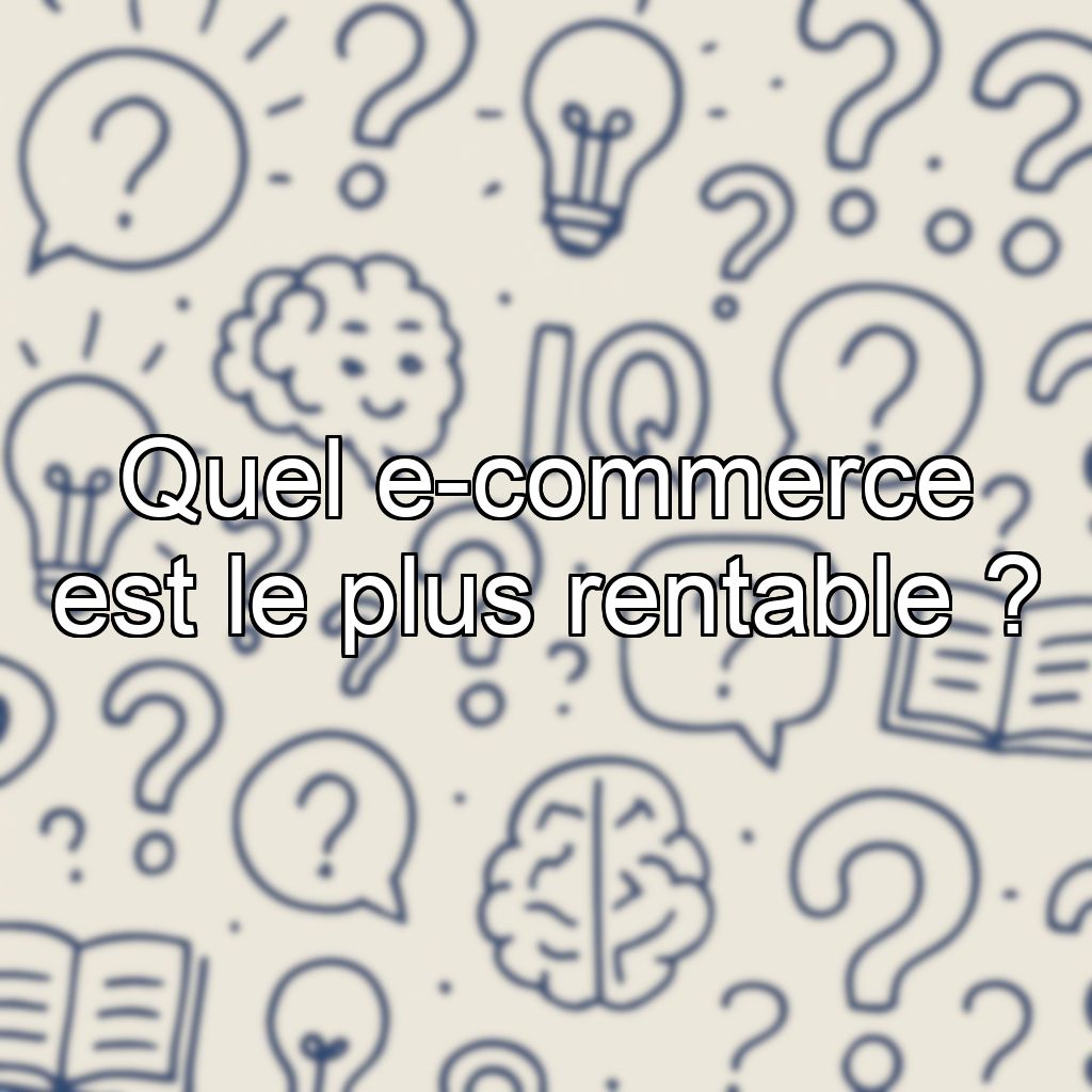 Quel e-commerce est le plus rentable ?