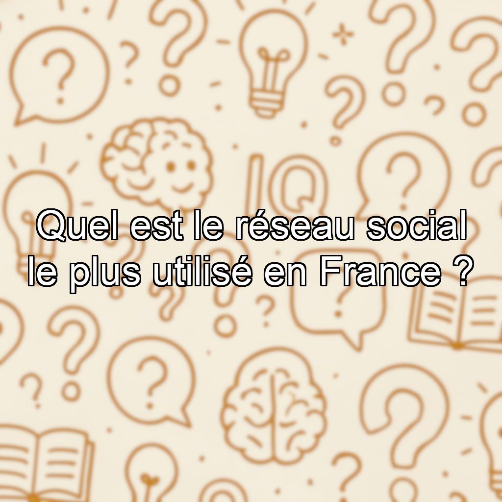 Quel est le réseau social le plus utilisé en France ?