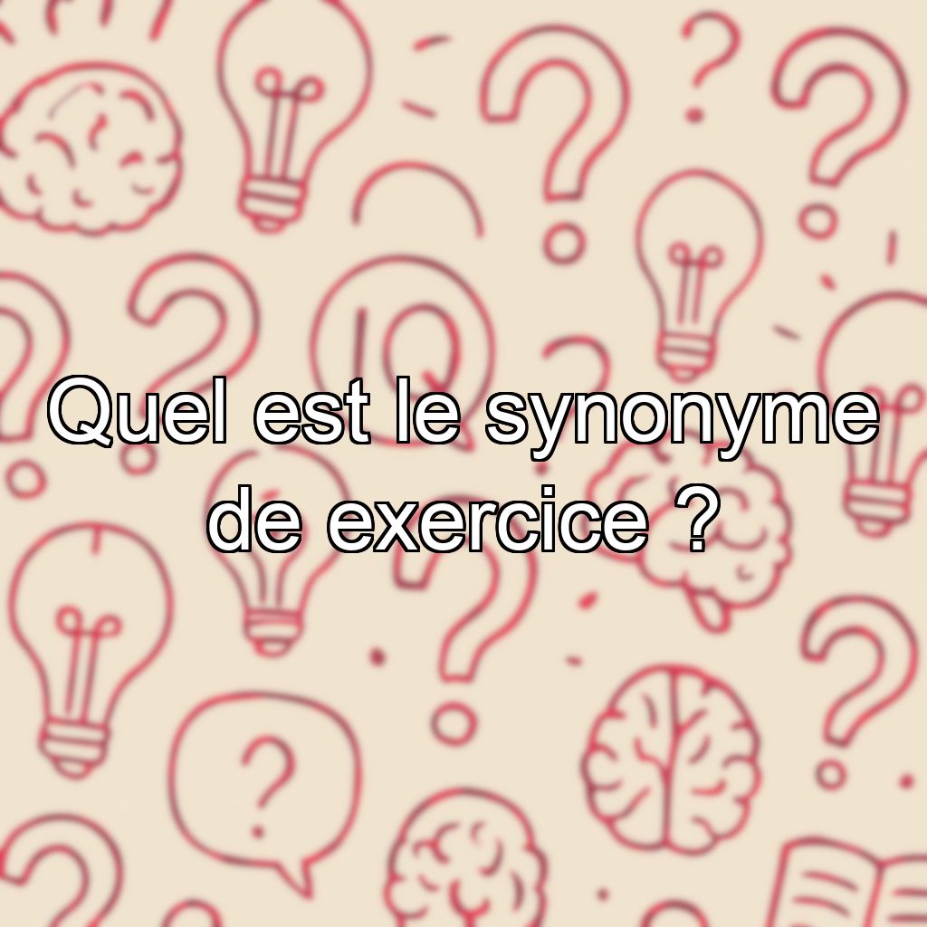Quel est le synonyme de exercice ?