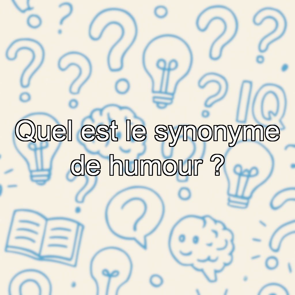 Quel est le synonyme de humour ?