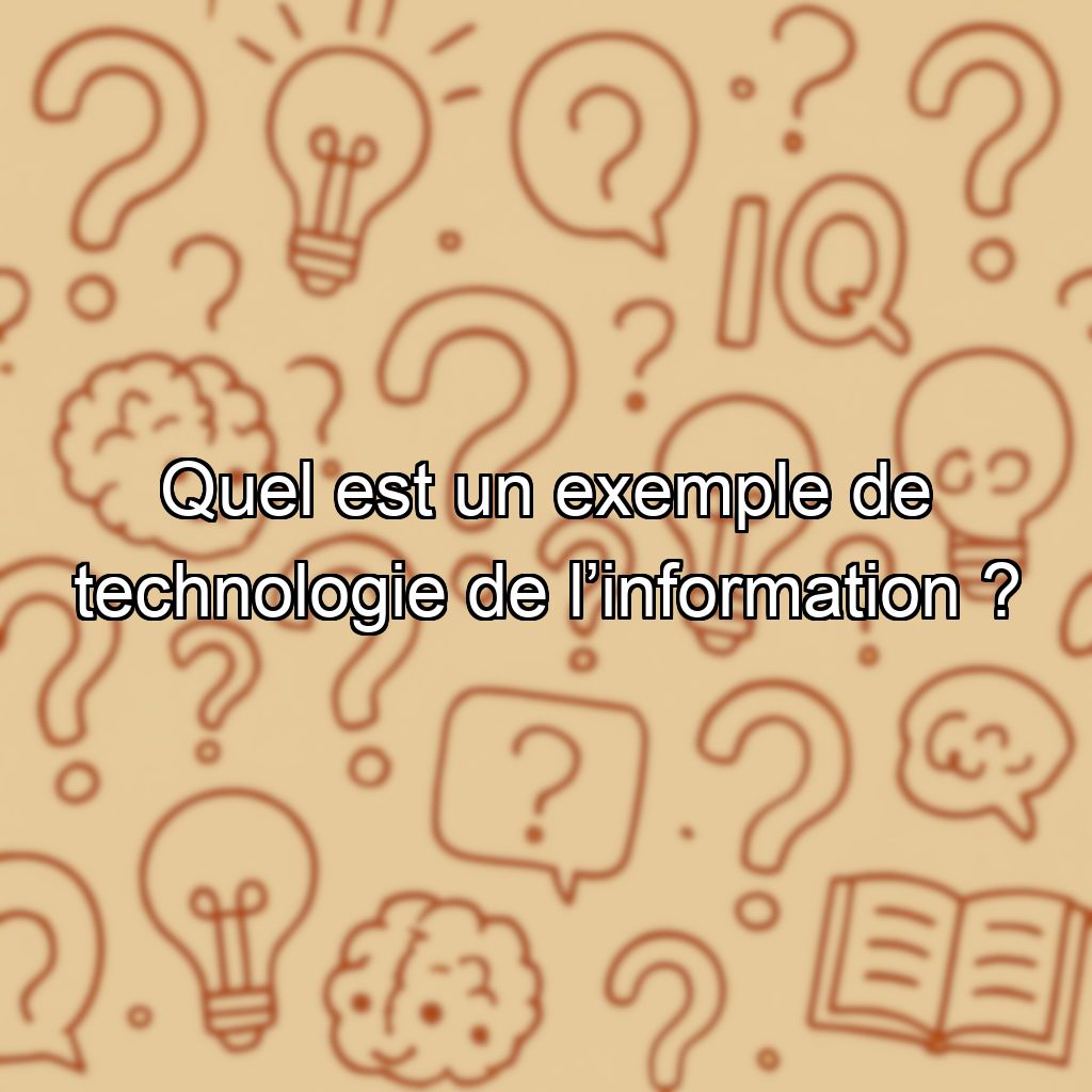 Quel est un exemple de technologie de l’information ?