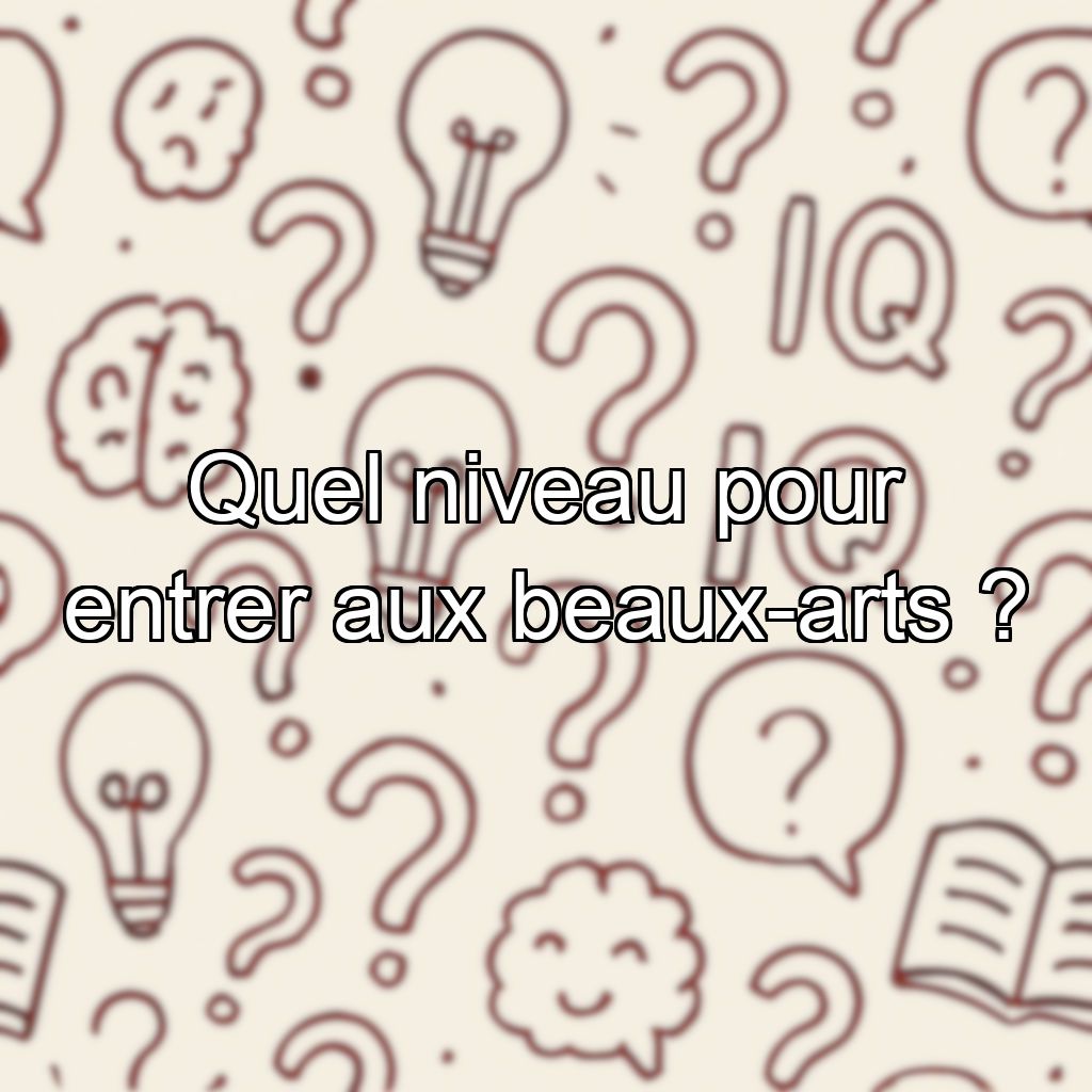 Quel niveau pour entrer aux beaux-arts ?