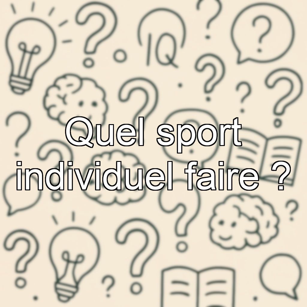 Quel sport individuel faire ?