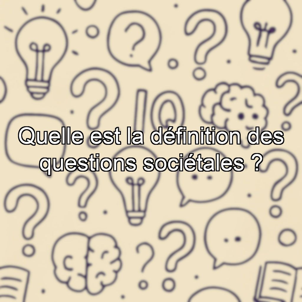 Quelle est la définition des questions sociétales ?
