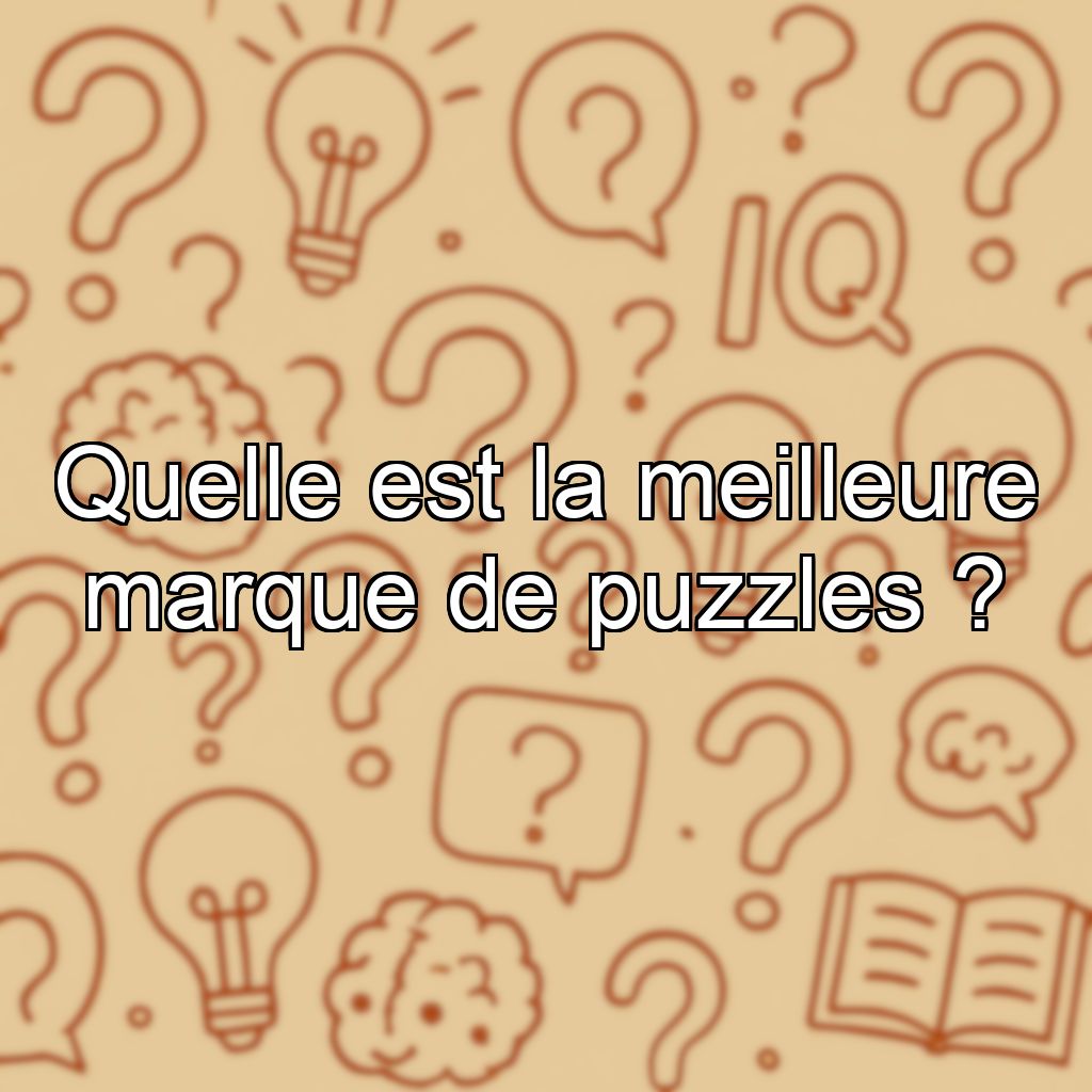 Quelle est la meilleure marque de puzzles ?