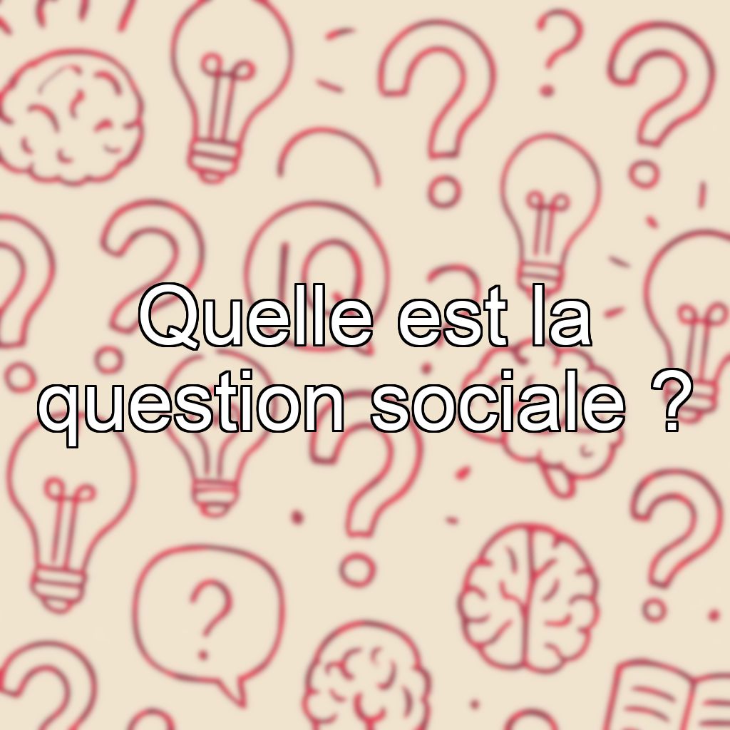 Quelle est la question sociale ?