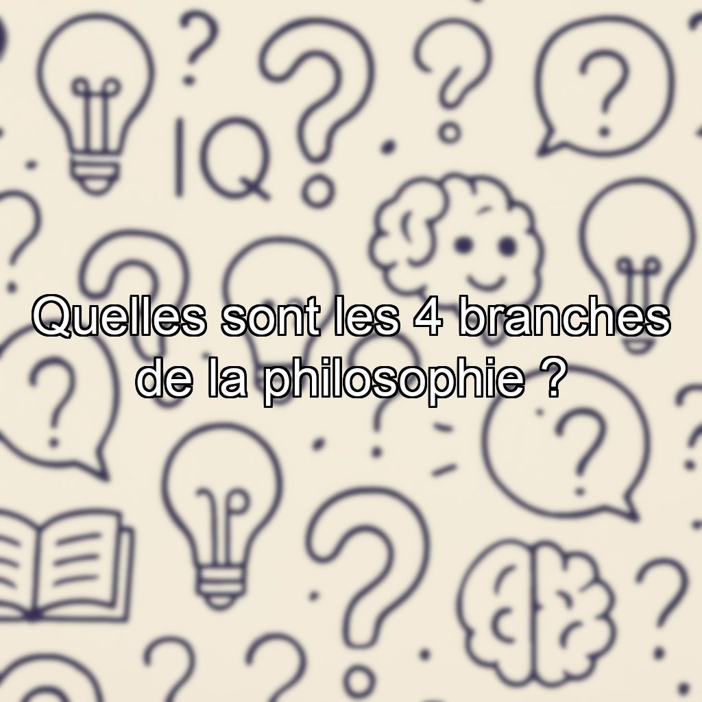 Quelles sont les 4 branches de la philosophie ?