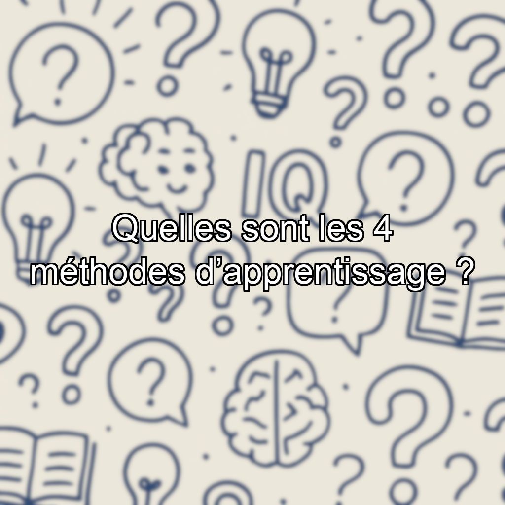 Quelles sont les 4 méthodes d’apprentissage ?