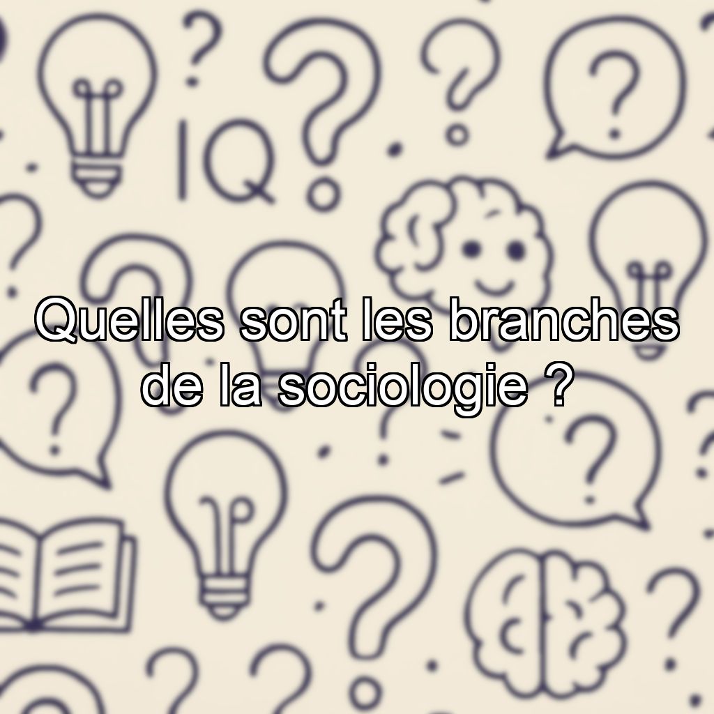 Quelles sont les branches de la sociologie ?