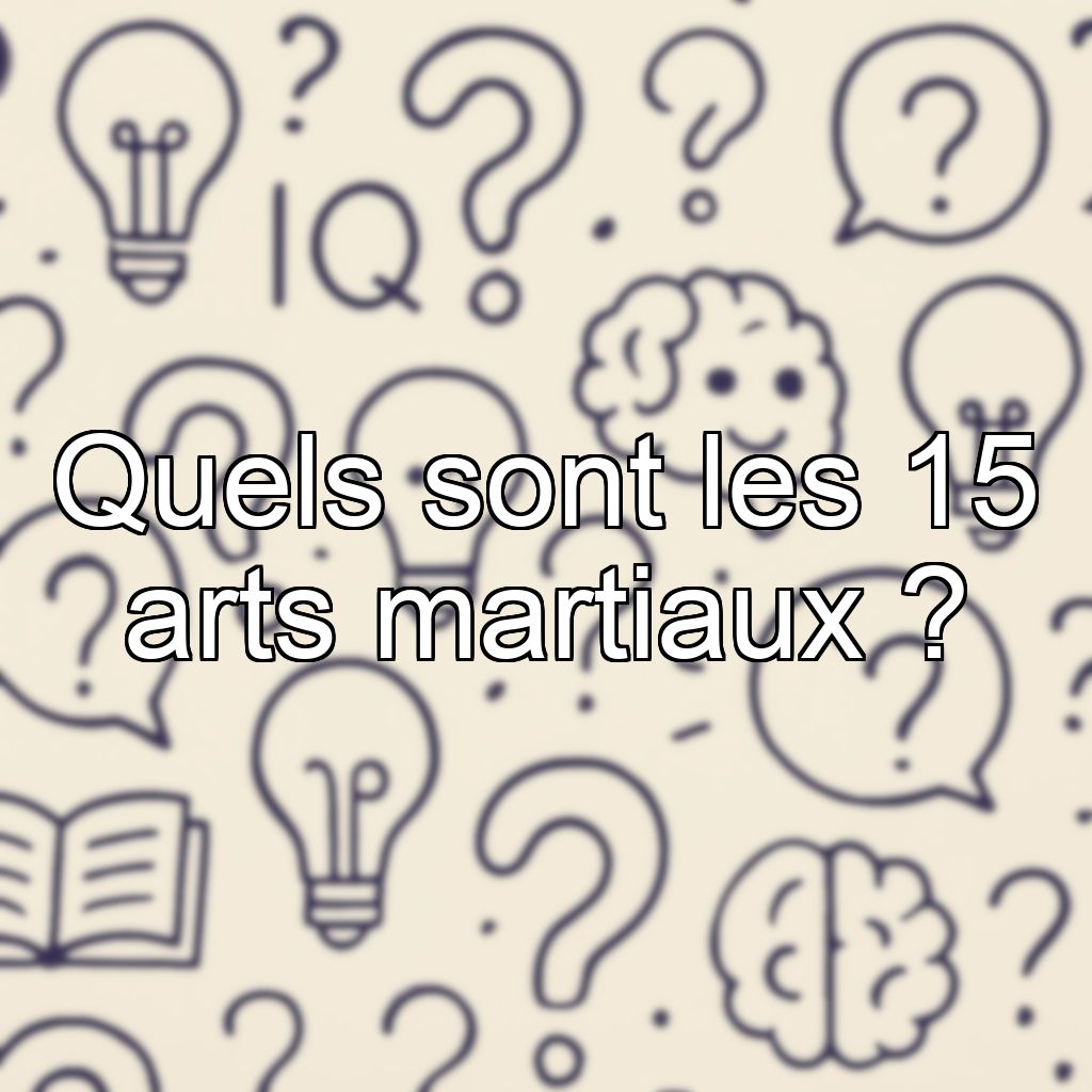 Quels sont les 15 arts martiaux ?