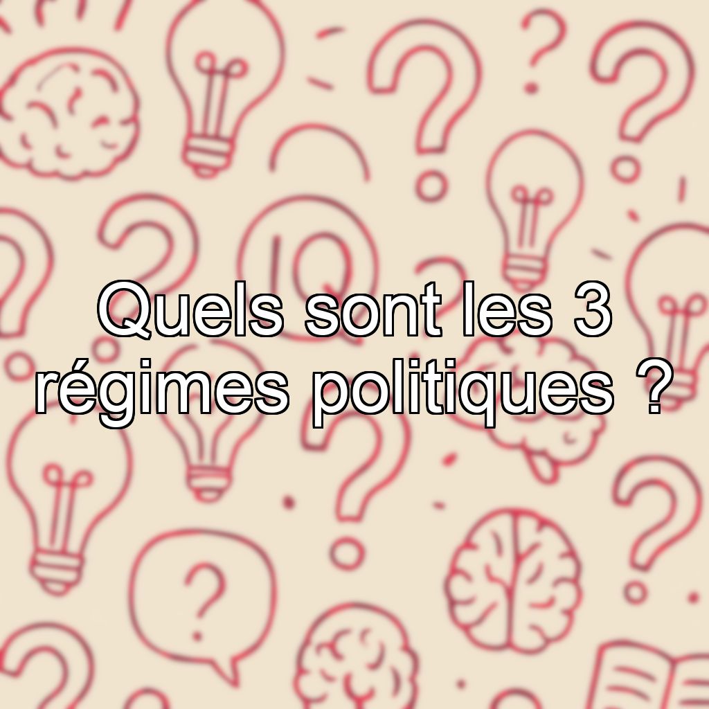 Quels sont les 3 régimes politiques ?