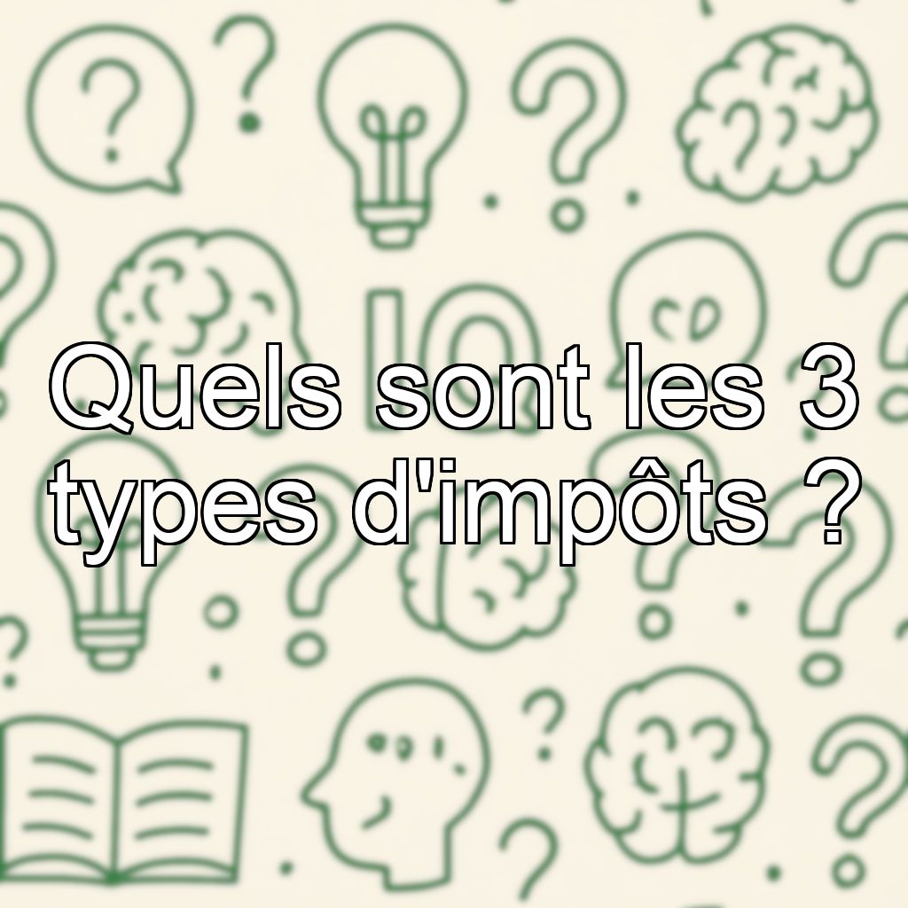 Quels sont les 3 types d'impôts ?