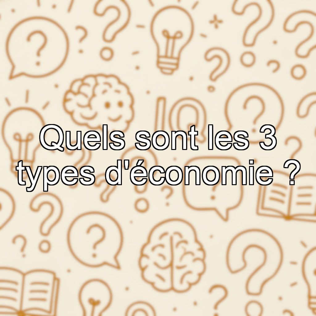 Quels sont les 3 types d'économie ?