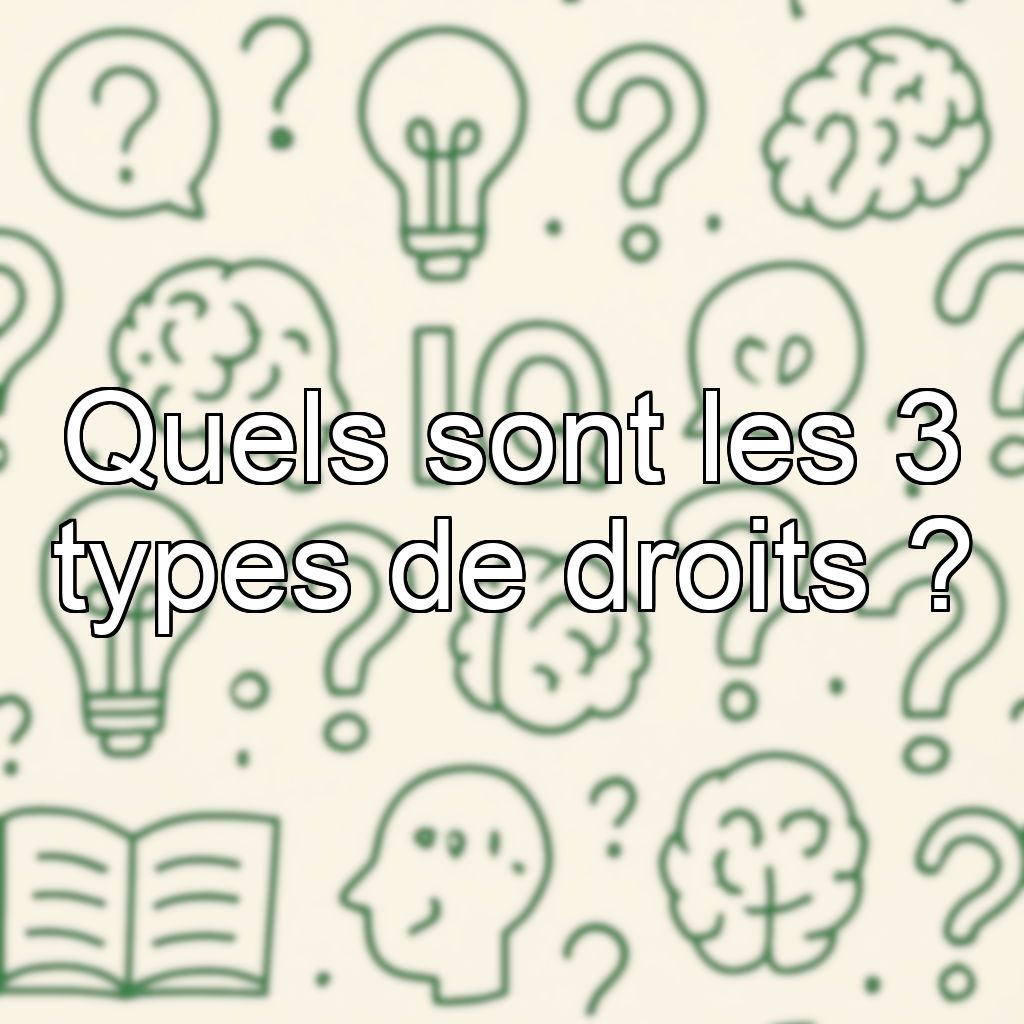 Quels sont les 3 types de droits ?