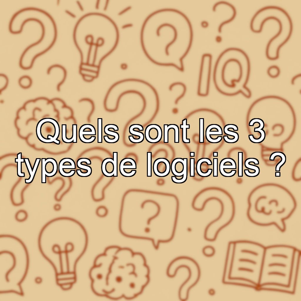 Quels sont les 3 types de logiciels ?