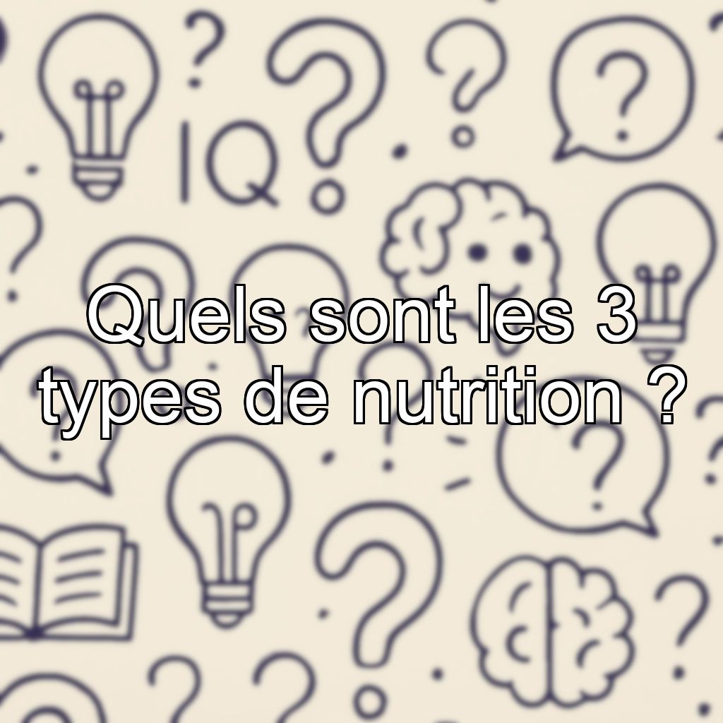 Quels sont les 3 types de nutrition ?